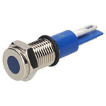 R-TECH 657028 Panel Indicator 8mm Flat 24V Blu Nickel Brass