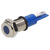 R-TECH 657028 Panel Indicator 8mm Flat 24V Blu Nickel Brass
