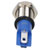 R-TECH 657028 Panel Indicator 8mm Flat 24V Blu Nickel Brass