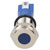 R-TECH 657028 Panel Indicator 8mm Flat 24V Blu Nickel Brass