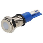 R-TECH 657029 Panel Indicator 8mm Flat 24V Whi Nickel Brass