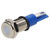 R-TECH 657029 Panel Indicator 8mm Flat 24V Whi Nickel Brass