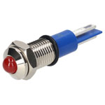 R-TECH 657030 Panel Indicator 8mm Domed 24V Red Nickel Brass