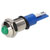 R-TECH 657031 Panel Indicator 8mm Domed 24V Grn Nickel Brass