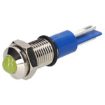 R-TECH 657032 Panel Indicator 8mm Domed 24V Yel Nickel Brass