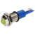 R-TECH 657032 Panel Indicator 8mm Domed 24V Yel Nickel Brass