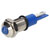 R-TECH 657033 Panel Indicator 8mm Domed 24V Blu Nickel Brass