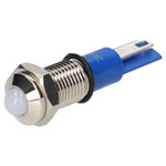 R-TECH 657034 Panel Indicator 8mm Domed 24V Whi Nickel Brass