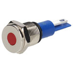 R-TECH 657035 Panel Indicator 10mm Flat 24V Red Nickel Brass