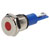 R-TECH 657035 Panel Indicator 10mm Flat 24V Red Nickel Brass