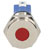 R-TECH 657035 Panel Indicator 10mm Flat 24V Red Nickel Brass