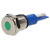 R-TECH 657036 Panel Indicator 10mm Flat 24V Grn Nickel Brass