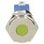 R-TECH 657037 Panel Indicator 10mm Flat 24V Yel Nickel Brass
