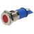 R-TECH 657045 Panel Indicator 12mm Flat 24V Red Nickel Brass