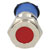 R-TECH 657045 Panel Indicator 12mm Flat 24V Red Nickel Brass