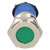 R-TECH 657046 Panel Indicator 12mm Flat 24V Grn Nickel Brass