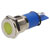 R-TECH 657047 Panel Indicator 12mm Flat 24V Yel Nickel Brass