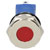 R-TECH 657055 Panel Indicator 14mm Flat 24V Red Nickel Brass