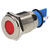 R-TECH 657065 Panel Indicator 16mm Flat 24V Red Nickel Brass