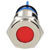 R-TECH 657065 Panel Indicator 16mm Flat 24V Red Nickel Brass