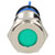 R-TECH 657066 Panel Indicator 16mm Flat 24V Grn Nickel Brass