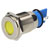 R-TECH 657067 Panel Indicator 16mm Flat 24V Yel Nickel Brass