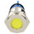 R-TECH 657067 Panel Indicator 16mm Flat 24V Yel Nickel Brass