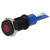 R-TECH 657085 Panel Indicator 8mm Flat 24V Red Black Plated Brass