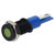 R-TECH 657087 Panel Indicator 8mm Flat 24V Yel Black Plated Brass