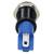 R-TECH 657087 Panel Indicator 8mm Flat 24V Yel Black Plated Brass