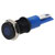 R-TECH 657088 Panel Indicator 8mm Flat 24V Blu Black Plated Brass