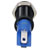 R-TECH 657088 Panel Indicator 8mm Flat 24V Blu Black Plated Brass