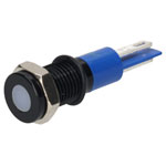 R-TECH 657089 Panel Indicator 8mm Flat 24V Whi Black Plated Brass