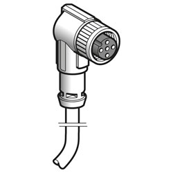 Telemecanique XZCP1241L10 Elbowed Female M12 10M Cable Pre-Wired Connectors