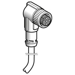 Telemecanique XZCP1241L2 Elbowed Female M12 2M Cable Pre-Wired Connectors