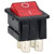 Bulgin C1353ABNAC DPST Illuminated Red Panel Mount Rocker Switch