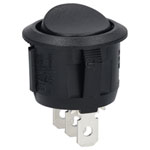 Bulgin R13112CAAA SPDT Non Illuminated On-On Black Round Rocker Switch