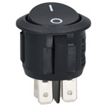 Bulgin R13244AAAA DPST Non Illuminated On-Off Black Round Rocker Switch