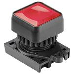 TruComponents 660022 Pushbutton square Red (transparent)