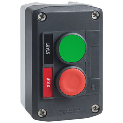 Schneider XALD211H29 Green/Red Flush Push Button Dark Grey Control Station