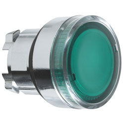 Schneider ZB4BW333 Green Flush Head for Illum Push Button