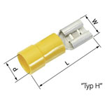 LappKabel 63101110 receptacle 6.3mm width 0.8mm thick 180° yellow 50 pcs