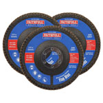 Faithfull FAIFD11580A3 Aluminium Oxide Flap Disc 115 x 22mm 80 Grit (3 Pack)
