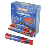 Faithfull FAICPDISP Carpenters Pencils Red (12 x Tubes of 12 + Sharpener)