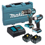 Makita DLX2414ST DLX2414ST Combi Kit 18V 2 x 5.0Ah Li-ion