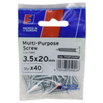 ForgeFix FPKMPS3520ZP Multi-Purpose Pozi Screw CSK ST ZP 3.5 x 20mm ForgePack 40