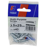 ForgeFix FPKMPS3525ZP Multi-Purpose Pozi Screw CSK ST ZP 3.5 x 25mm ForgePack 40