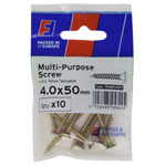 ForgeFix FPKMPS450Y Multi-Purpose Pozi Screw CSK ST ZYP 4.0 x 50mm ForgePack 10