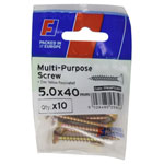 ForgeFix FPKMPS540Y Multi-Purpose Pozi Screw CSK ST ZYP 5.0 x 40mm ForgePack 10