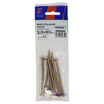 ForgeFix FPKMPS580Y Multi-Purpose Pozi Screw CSK ST ZYP 5.0 x 80mm ForgePack 10